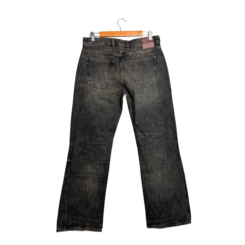 Zara‎ Women Faded Black High Waisted Wide Leg Jeans Size 30 Cotton Denim NWOT - Picture 2 of 8